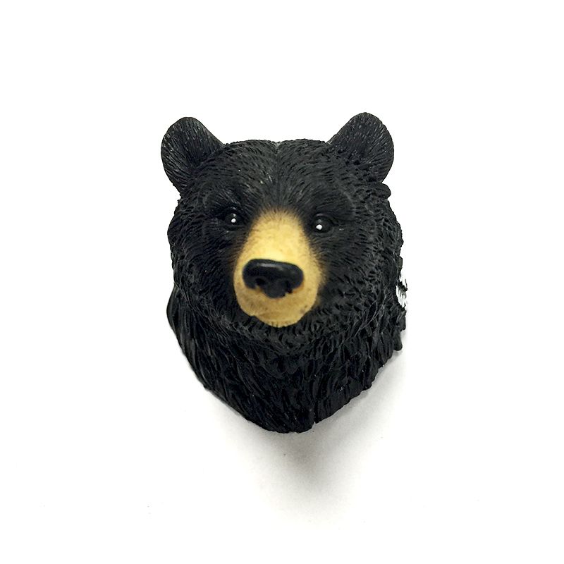 Home Decor Usa - アメリカ北米産 ブラックベアヘッド（野生動物アイコン）3D樹脂製冷蔵庫マグネットお土産 ホームデコレーション