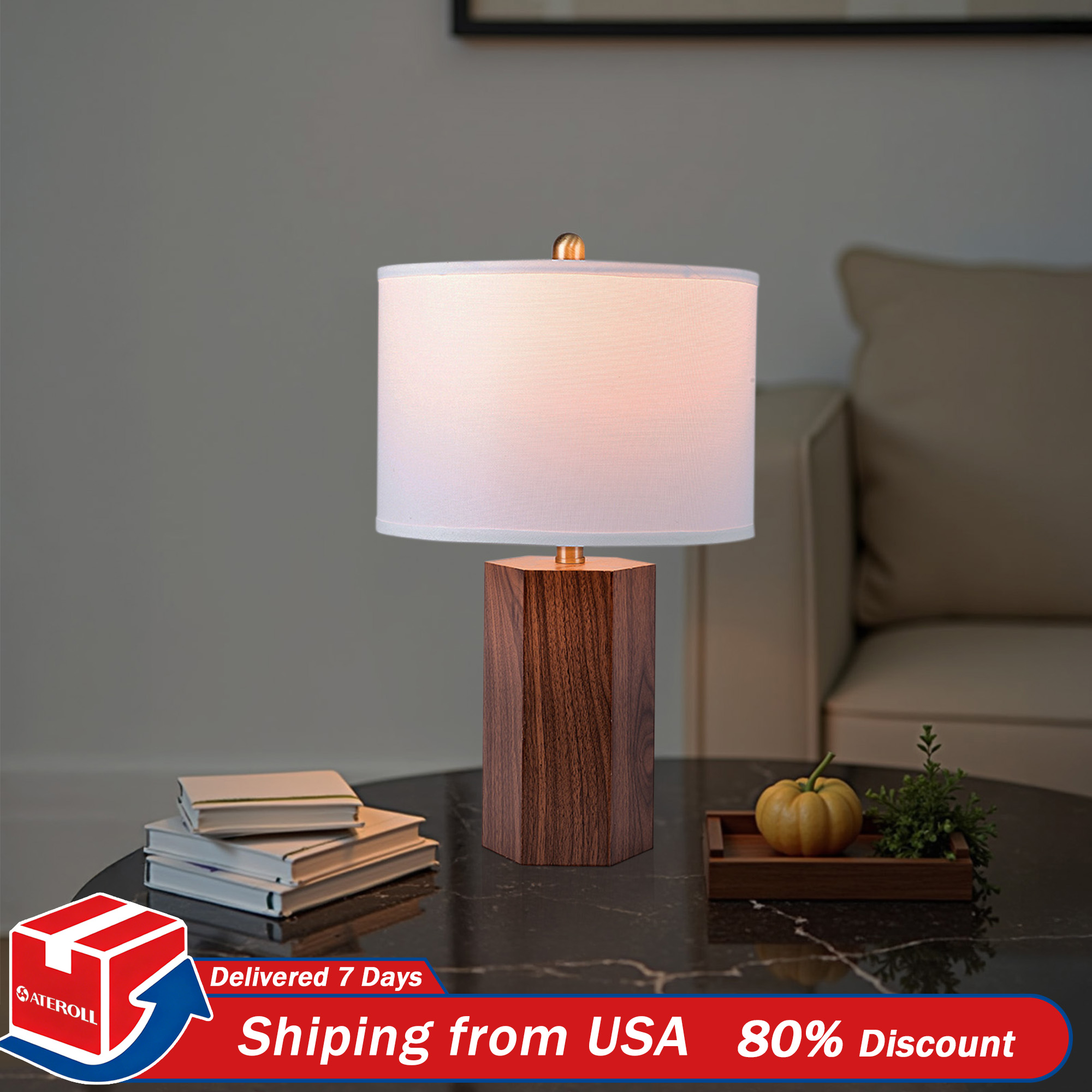 Home Decor Usa - 22 インチ デスクランプ モダン ミニマリスト ヨーロッパ木製ベース