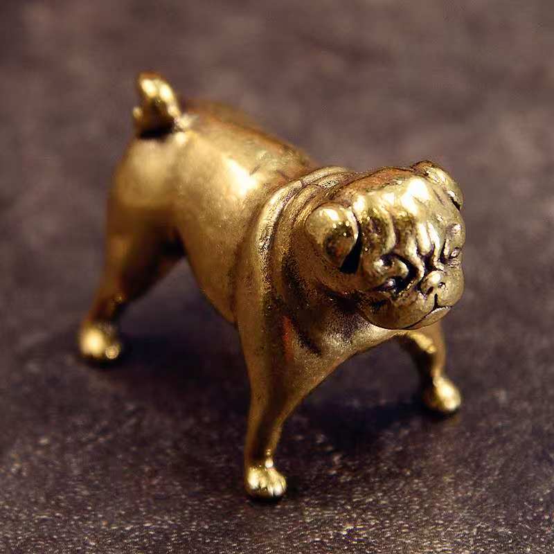 Home Decor Deals - ヴィンテージ真鍮製犬の置物 - 小さなコレクターズアイテム、リビングルームやオフィスのデスクデコレーションに最適、ギフトや家の装飾に最適な置物
