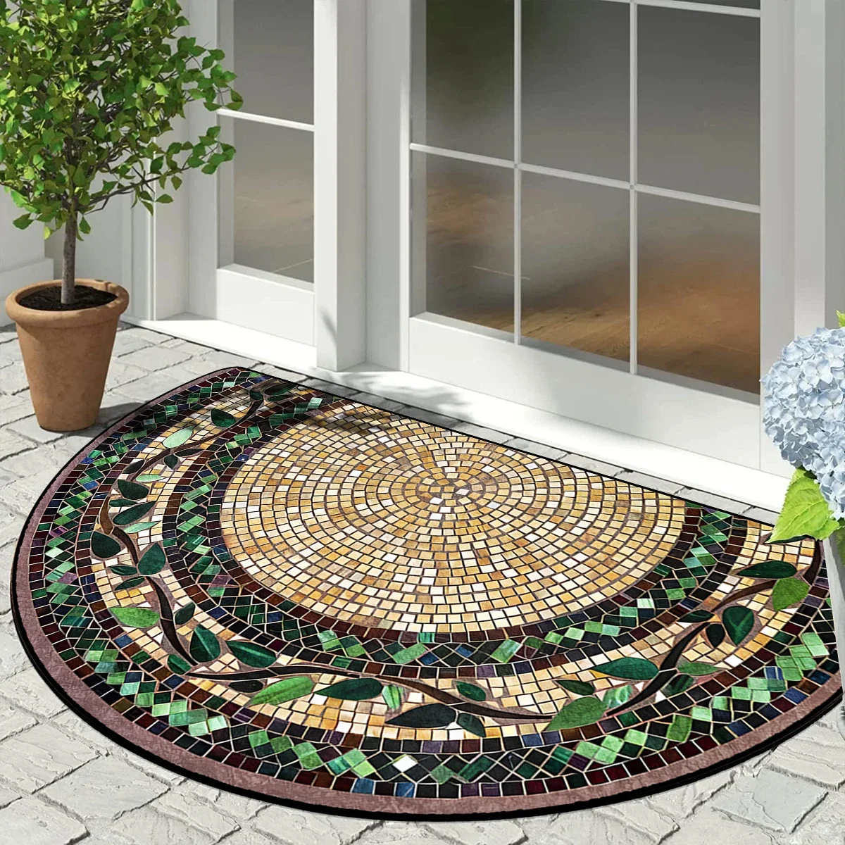 Home Decor Games Online Free - 玄関ドアマット庭の装飾ドアエントリーマットホームフロアマット半円形ラグタペート屋外カーペットエントラーダデカーサ