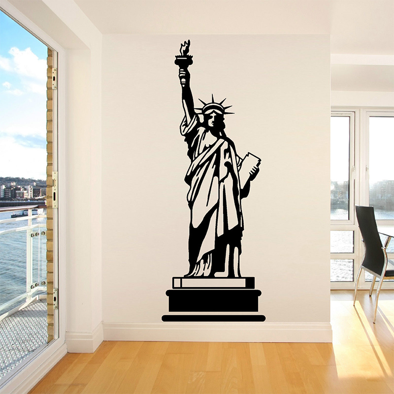 Home Decor Usa - POOMOO ウォールステッカー 自由の女神 USA アメリカ ビニール