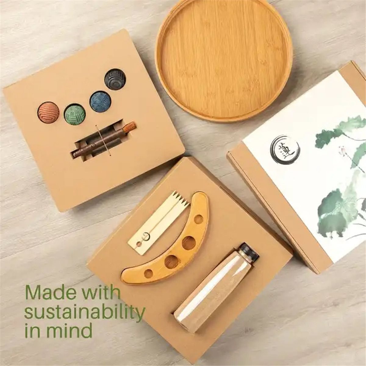 Home Decor Deals - 【カウントダウンセール】1セットの和風庭園、木製砂テーブル装飾、ギフトや家の装飾に最適