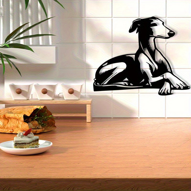 Home Decor Garden Ideas - モダンな鉄製犬の壁飾り、ヴィンテージ風グレイハウンドメタルアート、屋内外兼用、家の庭の装飾、理想的なギフトアイデア