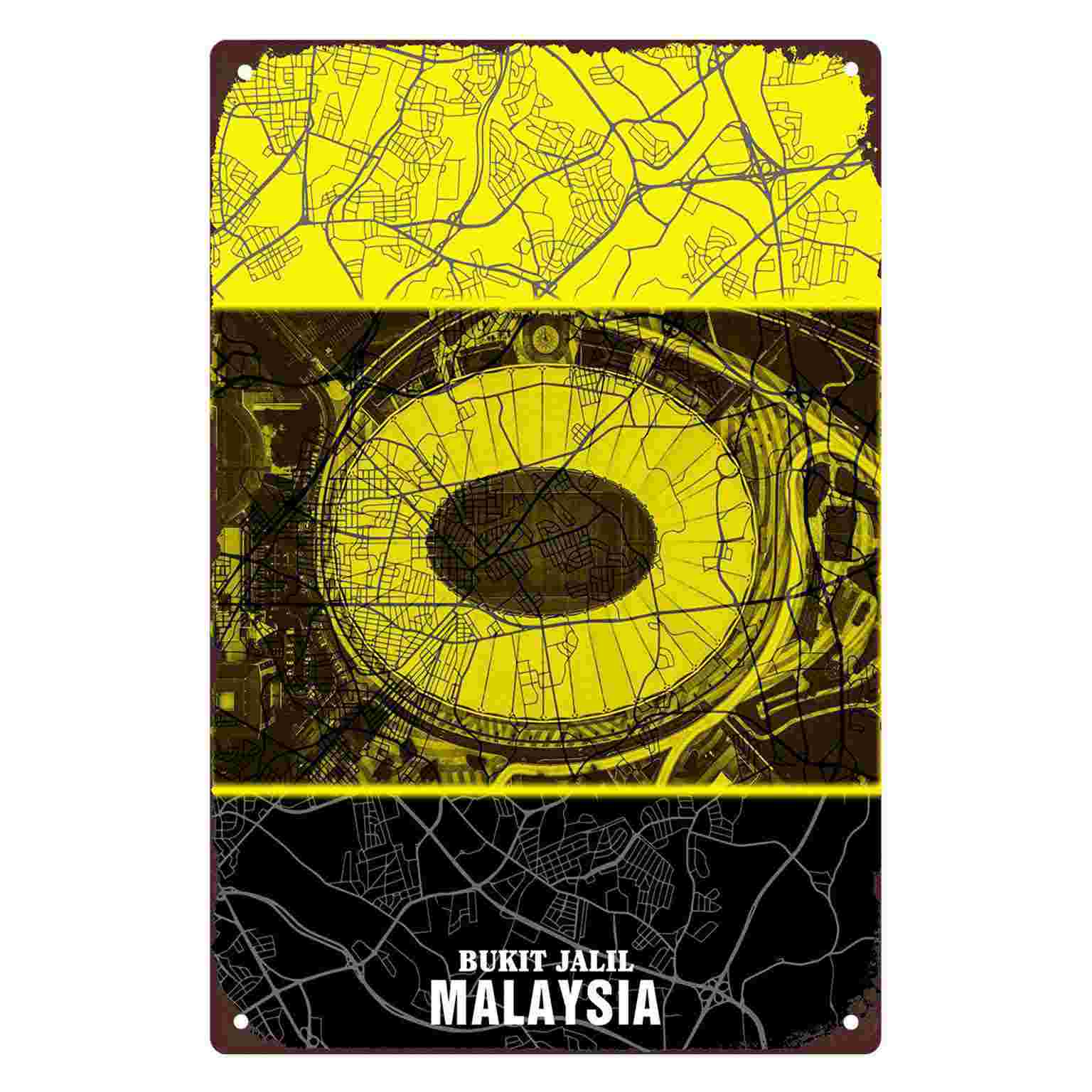Home Decor Malaysia - 2Dフラット1ピース ブキット・ジャリル マレーシア都市地図 メタルウォールサイン ホームカフェ リビングルーム