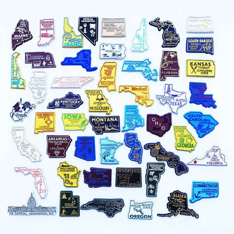 Home Decor Usa - 米国州冷蔵庫マグネット USA パズル MAP ニューヨーク PVC