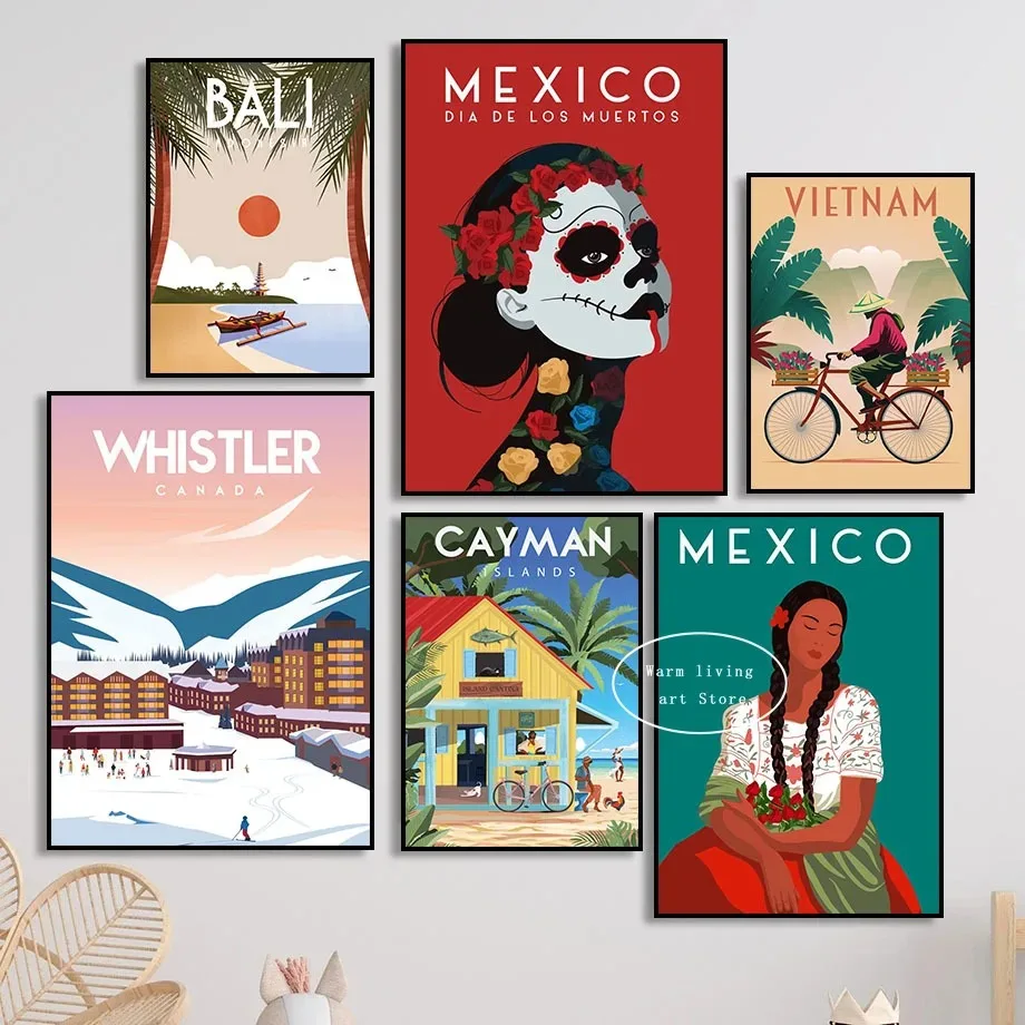Home Decor Canada - 旅行カナダフィンランドチリマルタモロッコメキシコバリパリポスターキャンバス絵画風景壁アートバーリビングルーム家の装飾