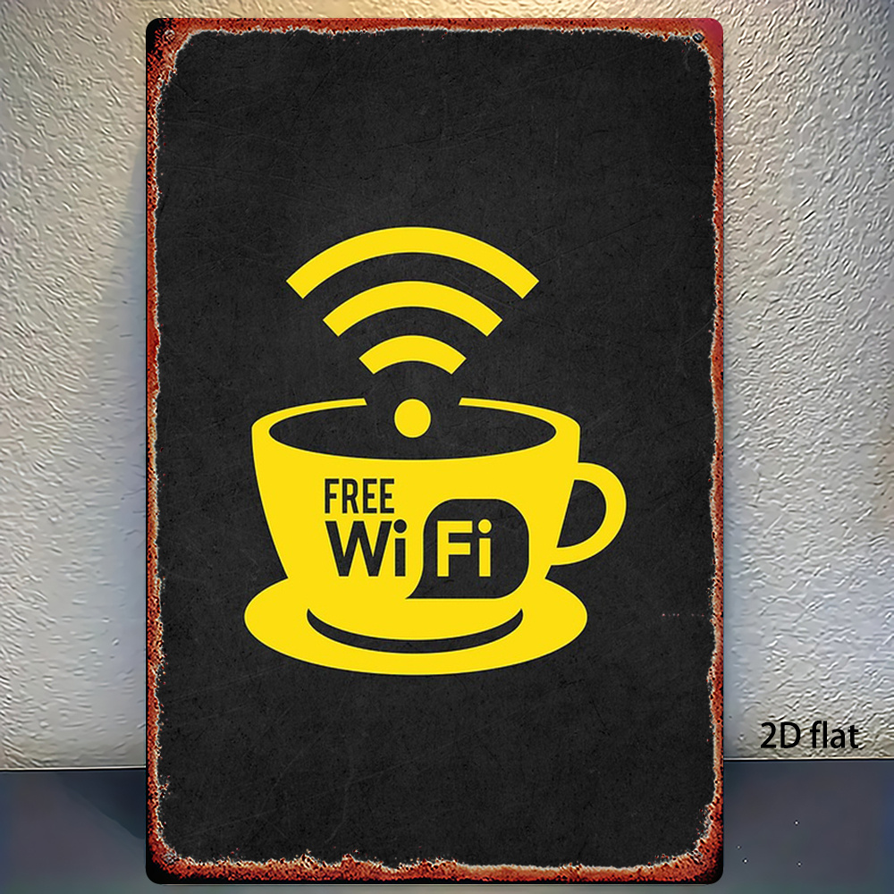 Home Decor Garden Ideas - 2Dヴィンテージメタルサイン、WiFiゾーンサイン（バスルーム、男性用ルーム、寝室、庭、ホームオフィス、キッチンの壁飾り）、ユニークなギフトアイデア