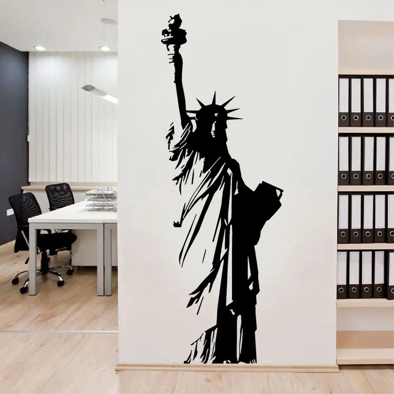 Home Decor Usa - 大きなビニールウォールステッカー,ニューヨークの自由の女神,アメリカ,自由の芸術の装飾,家のステッカー,リビングルームの寝室,e551