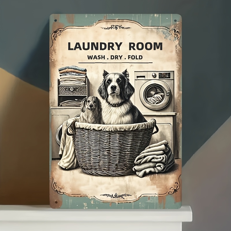 Home Decor Garden Ideas - 懐かしい魅力 | ヴィンテージランドリールームメタルサイン - 素朴な鉄製の壁飾り、耐久性のある屋内/屋外用アート、家庭や庭に最適、アイデアに最適