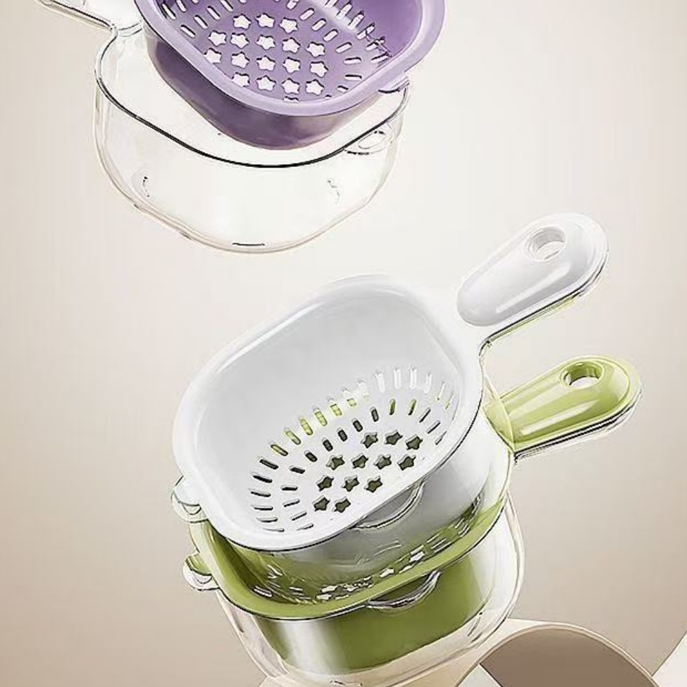 ドーパミン排水バスケットフルーツ洗浄器二層式食品グレード厚壁 - Woven Wall Basket のレビューと価格