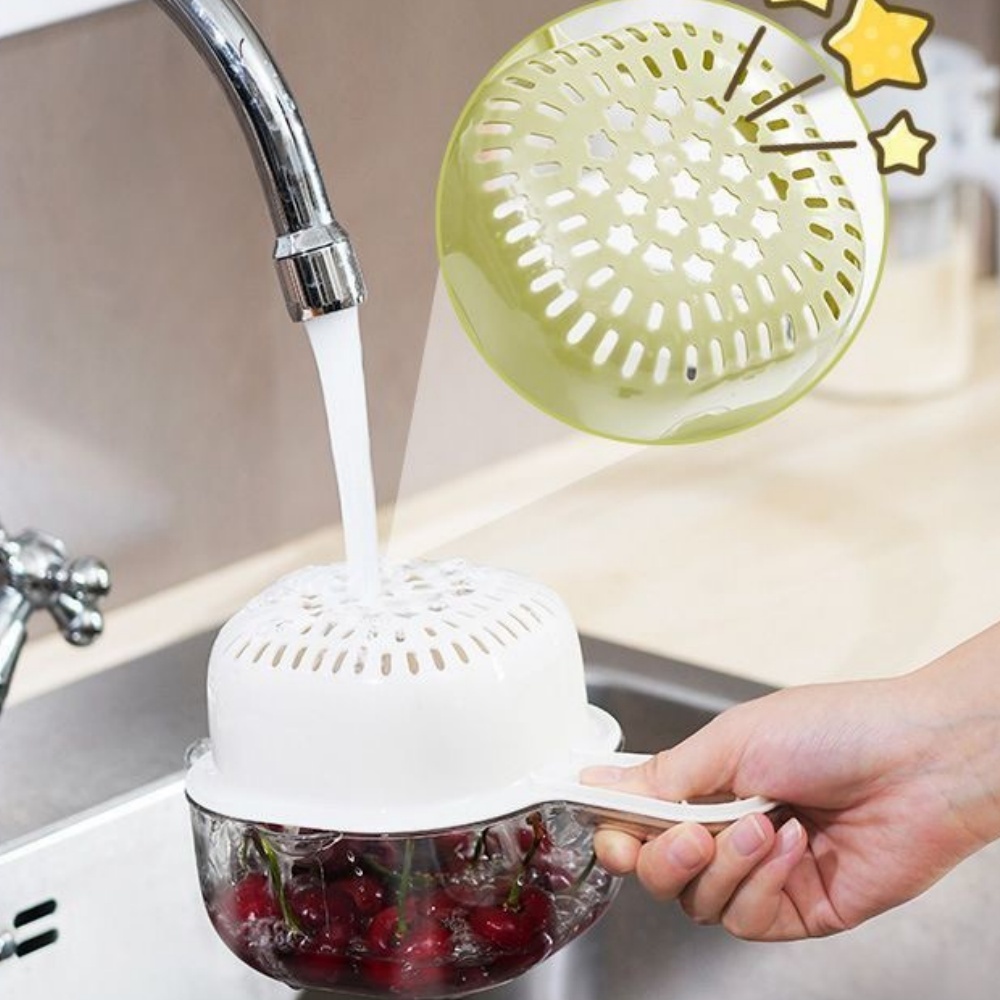 ドーパミン排水バスケットフルーツ洗浄器二層式食品グレード厚壁 - Woven Wall Basket のレビューと価格