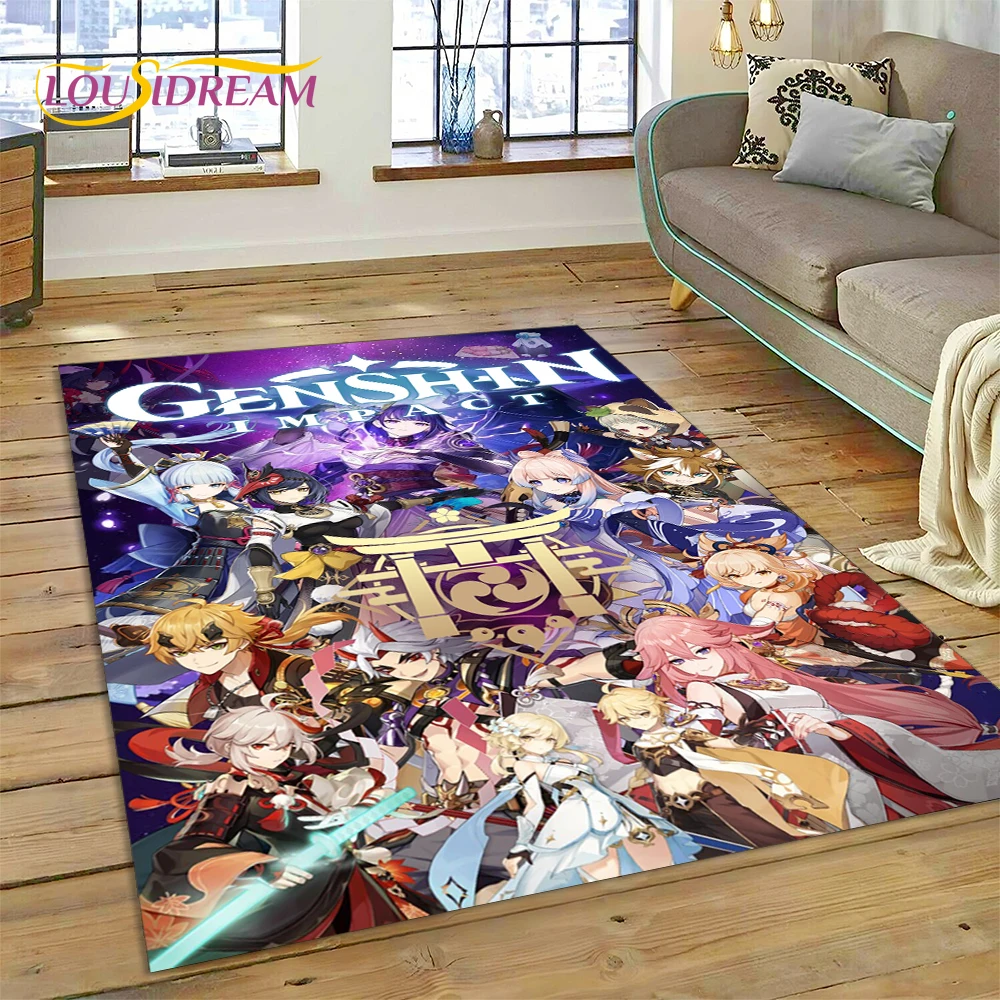 3D 最新原神インパクト漫画ゲームラグカーペット、リビングル - Home Decor Games Online Free のレビューと価格