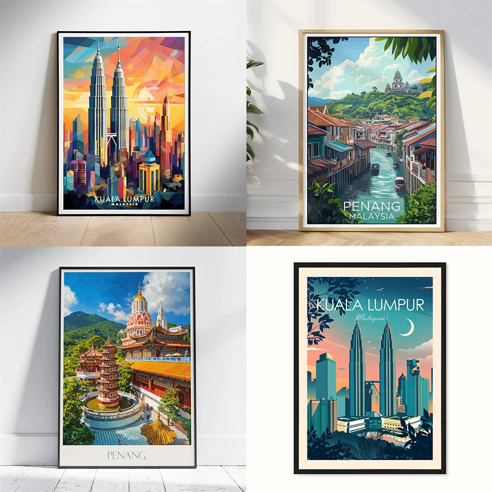 ペナンマレーシア旅行ポスターヴィンテージアジアンウォールアー - Home Decor Malaysia のレビューと価格