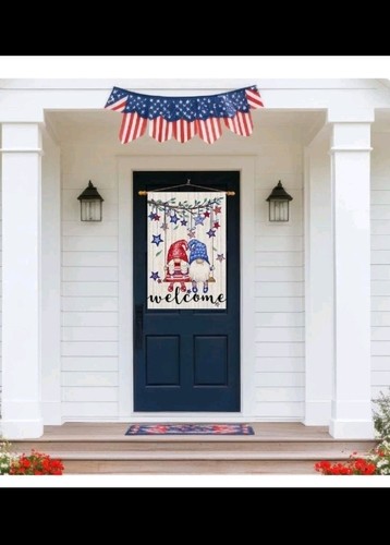 ウェルカムツリー 愛国的なノームがブランコに乗って、米国旗  - Home Decor Usa のレビューと価格