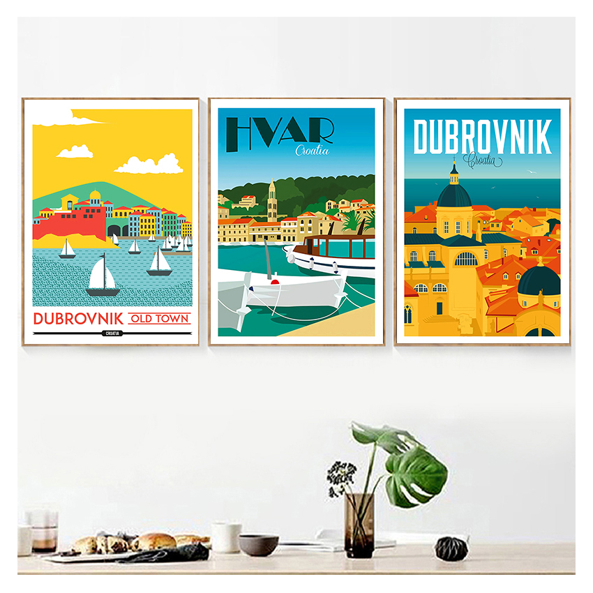 旅行のポスター,クラフトポスター,コーティングされた壁のステ - Home Decor Zagreb のレビューと価格