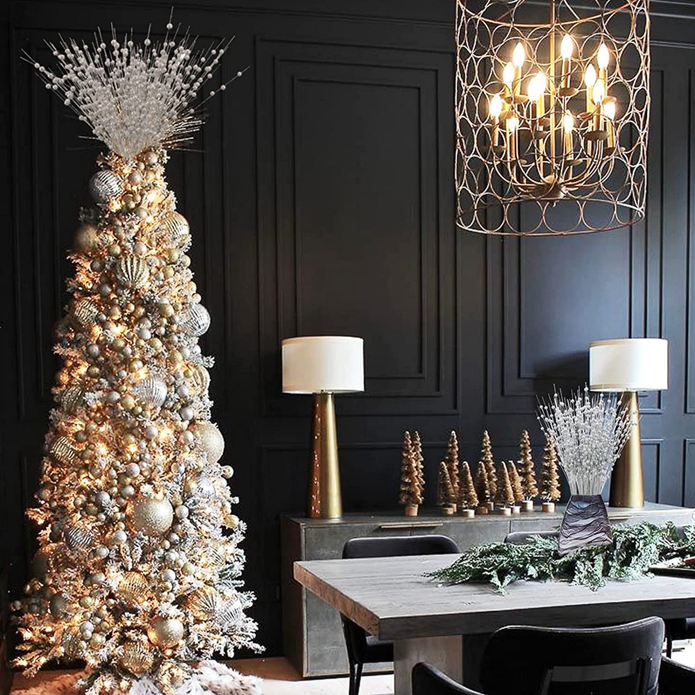 【フラッシュディール】人工グリッターベリーステム クリスマス - Home Decor Deals のレビューと価格