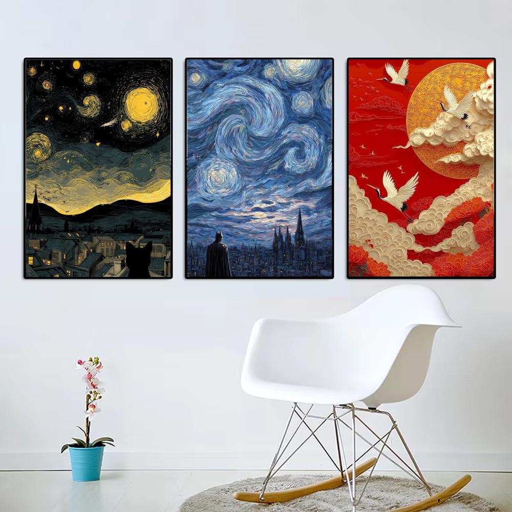 Japandi スタイル油絵風景ポスターポスター美的壁アート - Home Decor Japandi Style のレビューと価格