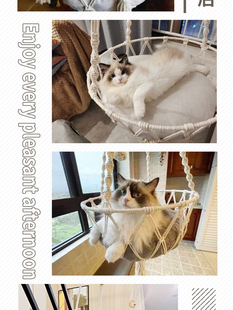 手作り猫ハンモックネストハンギングスイング織り猫ネストペット - Woven Wall Basket のレビューと価格