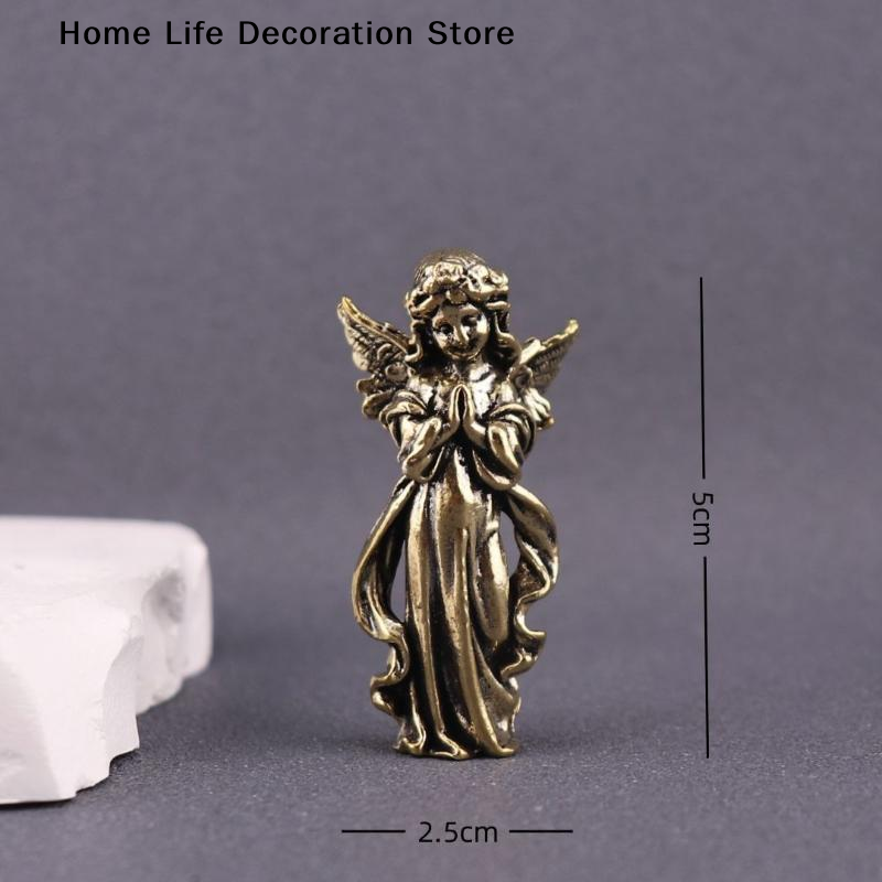 【H】銅製の六翼天使キューピッド像、小さな装飾品、真鍮製天使 - Home Decor Quirky のレビューと価格