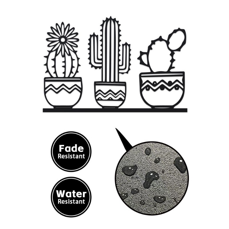素朴なサボテンの金属製壁飾り、砂漠の庭の装飾品、キッチンや家 - Home Decor Garden Ideas のレビューと価格