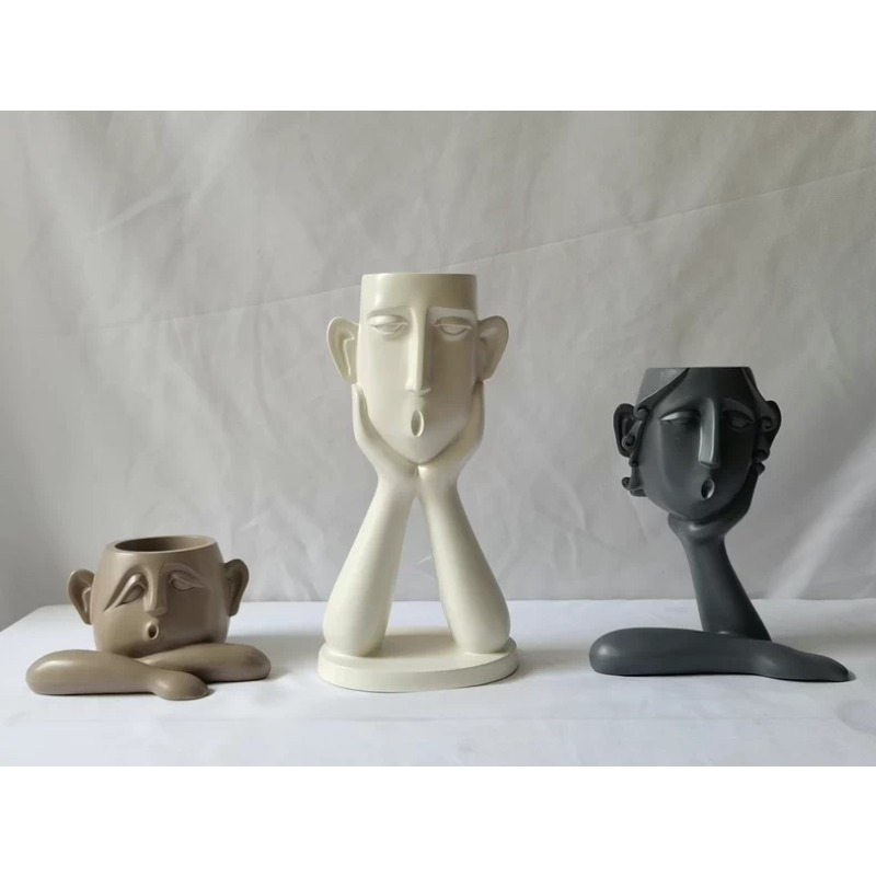 北欧風抽象顔型プランター モダンフラワーポット アート的な家 - Home Decor Garden Ideas のレビューと価格
