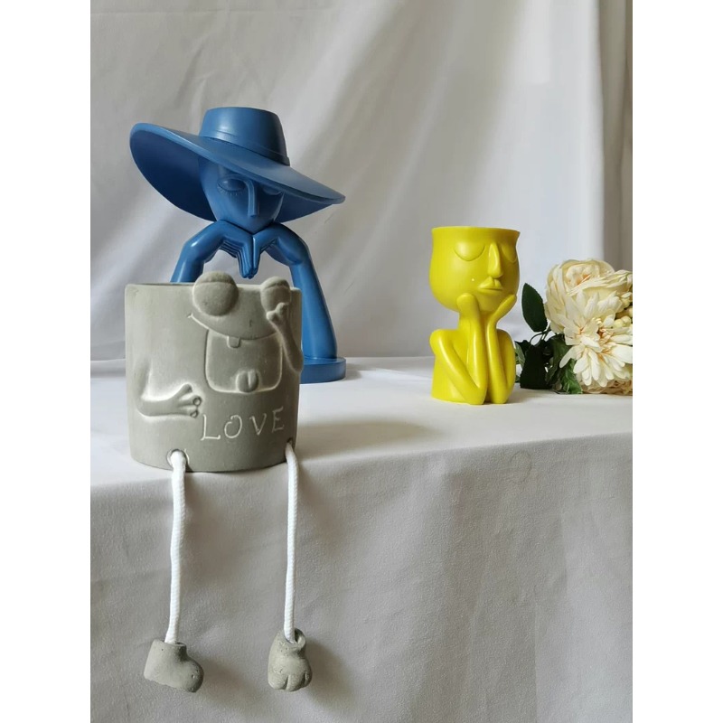北欧風抽象顔型プランター モダンフラワーポット アート的な家 - Home Decor Garden Ideas のレビューと価格