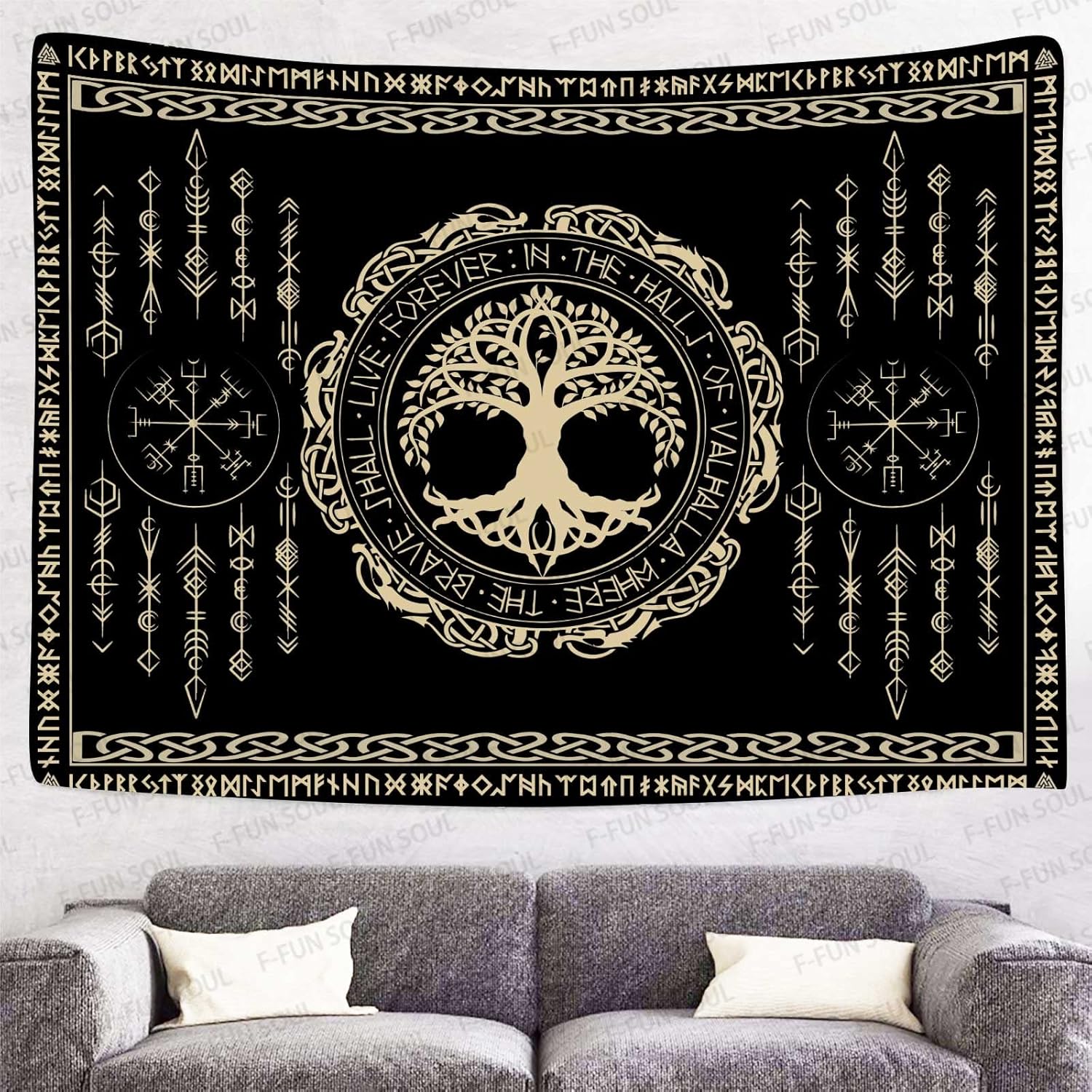 北欧神話タペストリー インディー・ボヘミアン風ウォールハンギ - Aesthetic Tapestry のレビューと価格