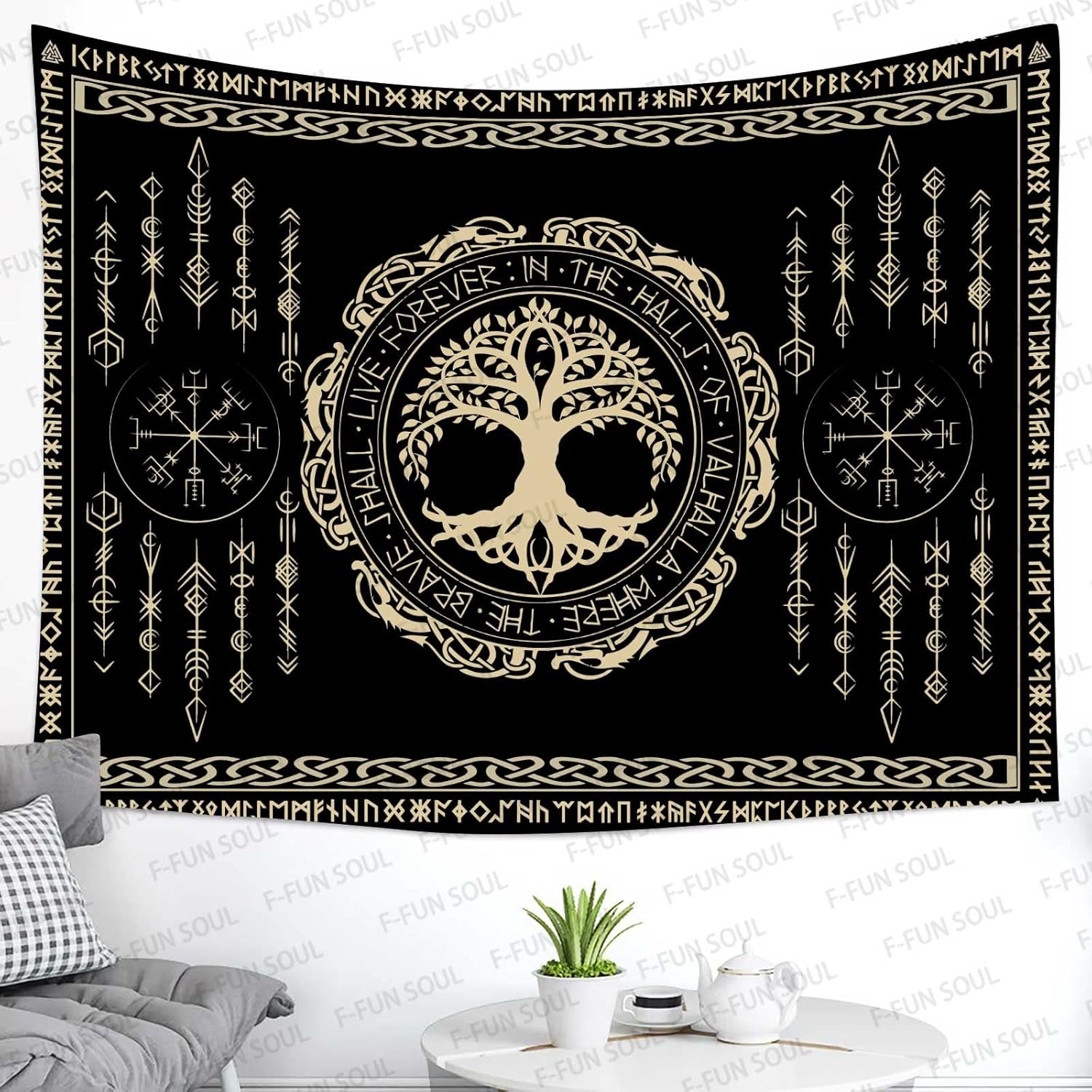 北欧神話タペストリー インディー・ボヘミアン風ウォールハンギ - Aesthetic Tapestry のレビューと価格
