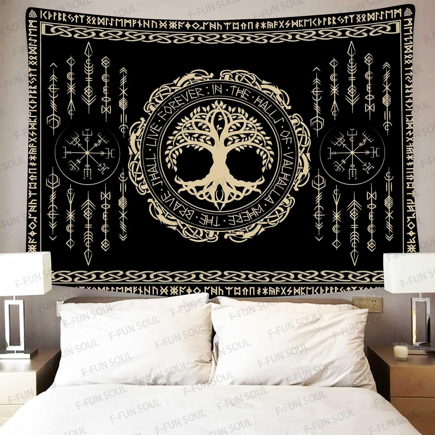 北欧神話タペストリー インディー・ボヘミアン風ウォールハンギ - Aesthetic Tapestry のレビューと価格
