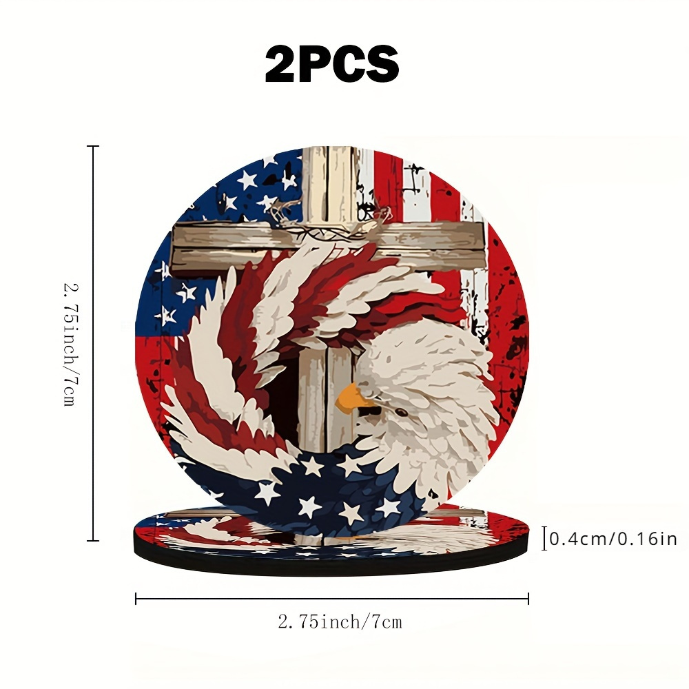 2パック アメリカ国旗と愛国的な鳥をテーマにしたEVAカップ - Home Decor Usa のレビューと価格