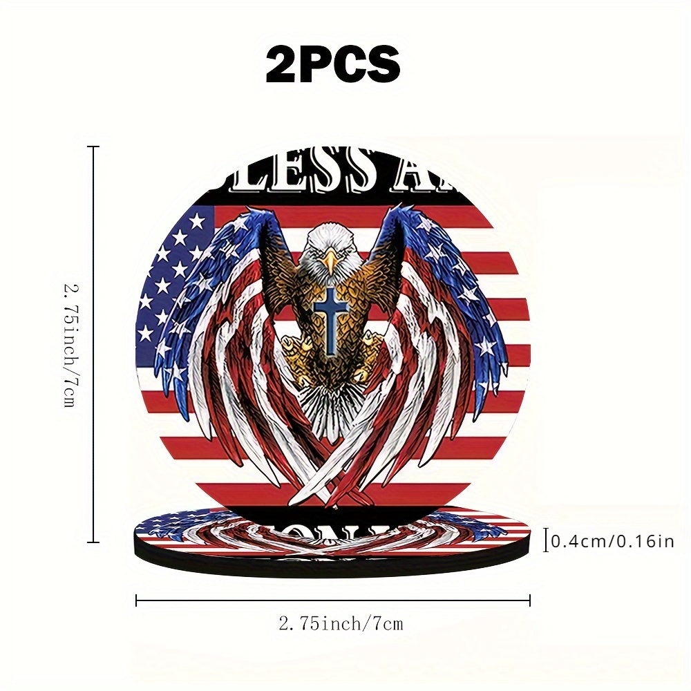 2パック アメリカ国旗と愛国的な鳥をテーマにしたEVAカップ - Home Decor Usa のレビューと価格