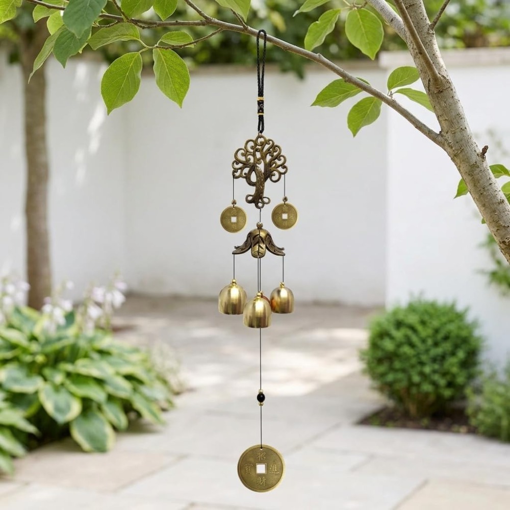 エレガントな風鈴 屋外庭園装飾用 金属製ベル 吊り下げ飾り  - Home Decor Garden Ideas のレビューと価格