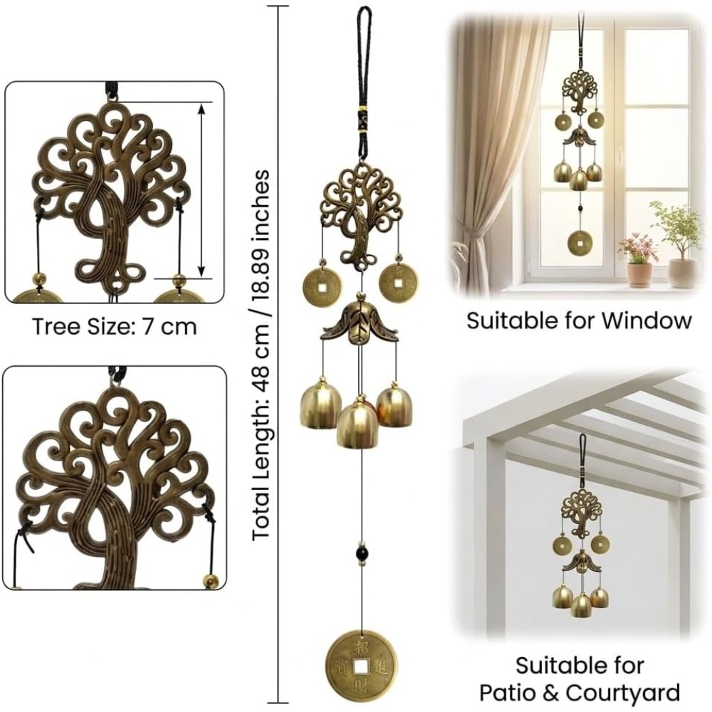 エレガントな風鈴 屋外庭園装飾用 金属製ベル 吊り下げ飾り  - Home Decor Garden Ideas のレビューと価格