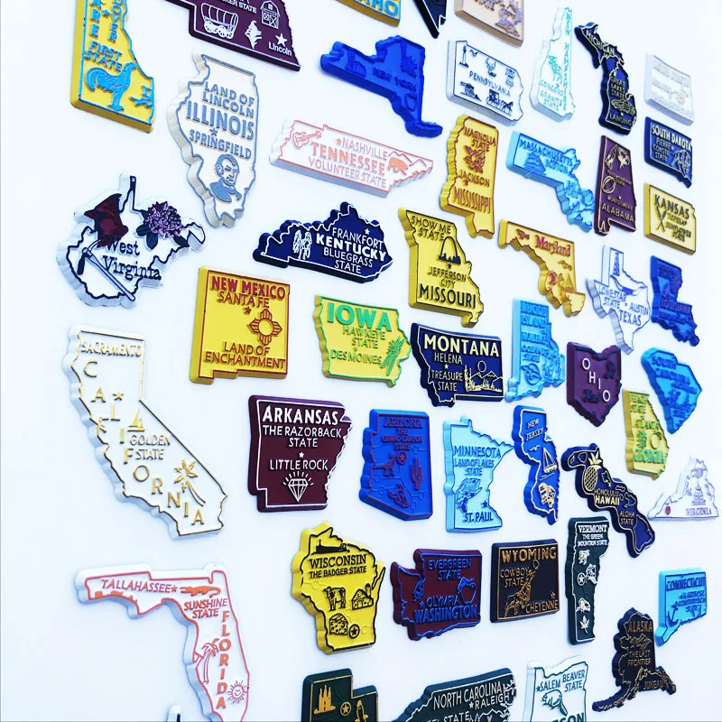米国州冷蔵庫マグネット USA パズル MAP ニューヨーク - Home Decor Usa のレビューと価格