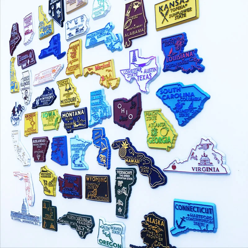 米国州冷蔵庫マグネット USA パズル MAP ニューヨーク - Home Decor Usa のレビューと価格