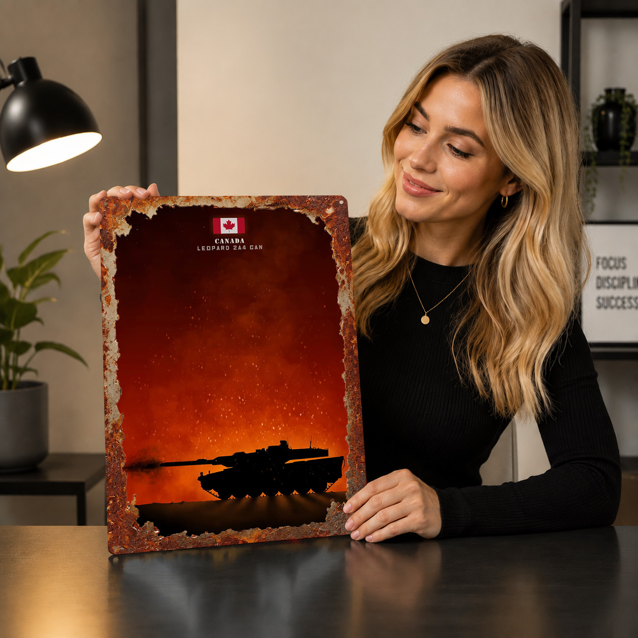 レオパルド2A4 カナダ主力戦車 3Dテクスチャプリントポス - Home Decor Canada のレビューと価格