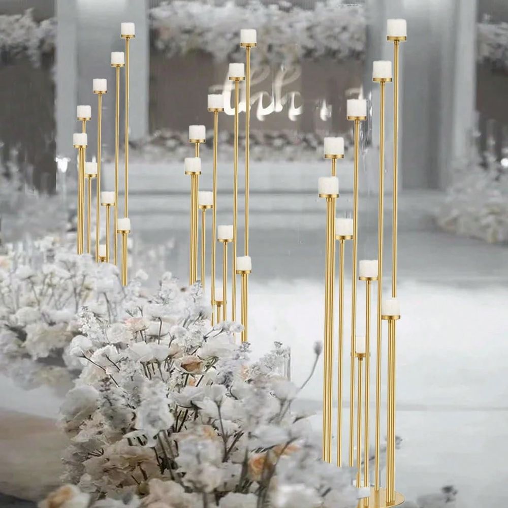 2個セット 9アーム燭台、結婚式の通路装飾用背の高いフロアキ - Flooring Home Decor のレビューと価格