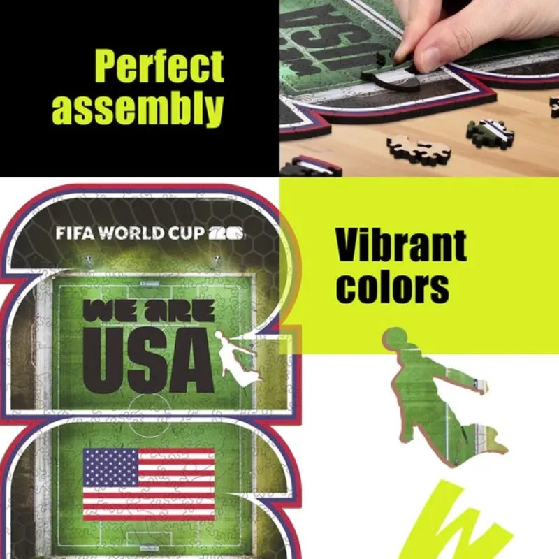 FIFAワールドカップ木製パズル（大人向け）開催国：アメリカ - Home Decor Usa のレビューと価格