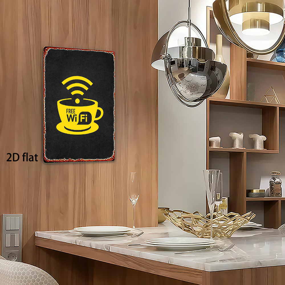 2Dヴィンテージメタルサイン、WiFiゾーンサイン（バスルー - Home Decor Garden Ideas のレビューと価格