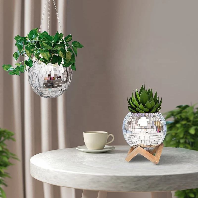 ディスコミラーボールハンギングフラワーポット、多肉植物鉢、室 - Woven Wall Basket のレビューと価格