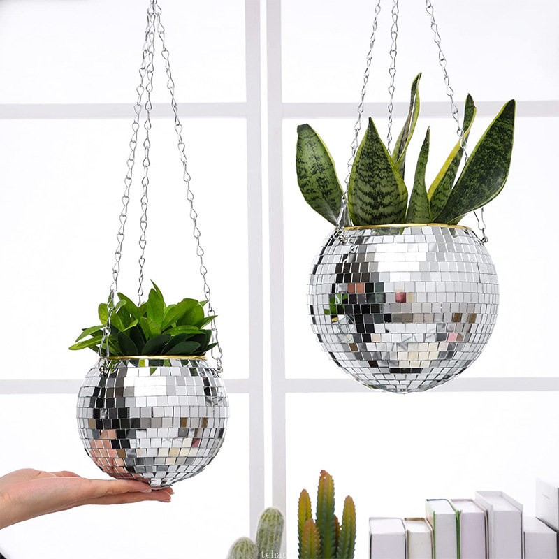 ディスコミラーボールハンギングフラワーポット、多肉植物鉢、室 - Woven Wall Basket のレビューと価格