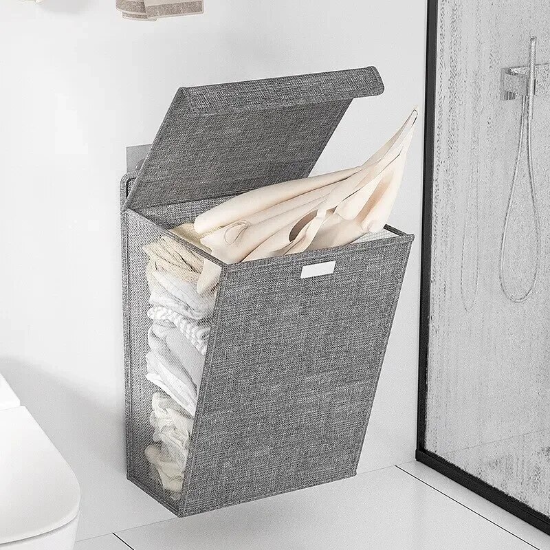 1pc 折りたたみ粘着ランドリーバスケットバスケット、多機能 - Woven Wall Basket のレビューと価格