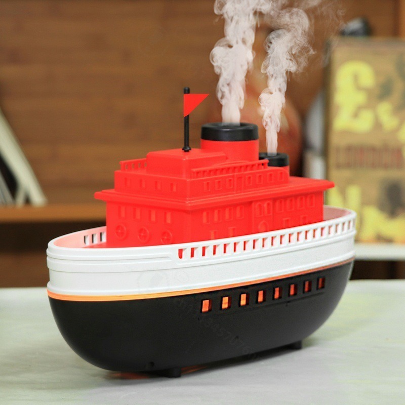 レトロ蒸気船超音波アロマディフューザーデュアルミスト出口暖か - Home Decor Outlet のレビューと価格