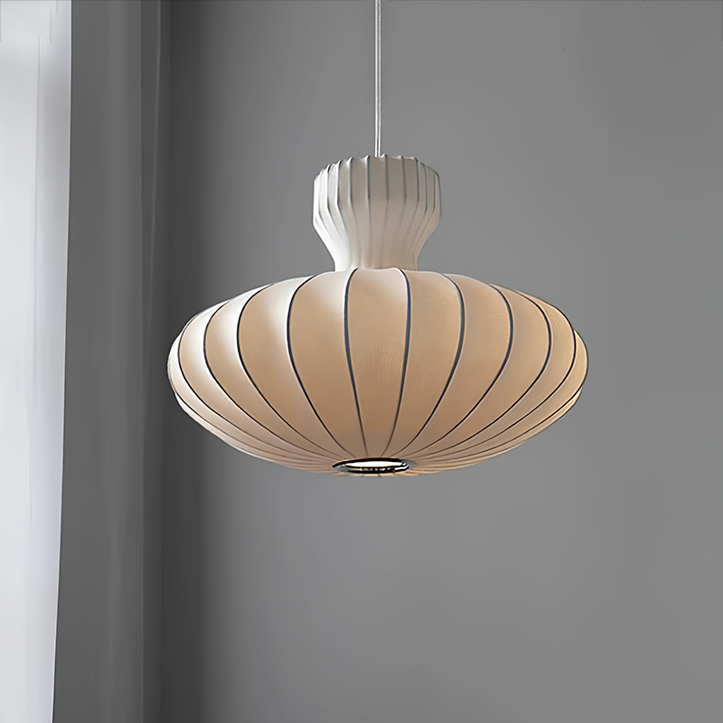 北欧ミニマリズムジャパンディシルクホワイトペンダントライト、 - Home Decor Japandi Style のレビューと価格